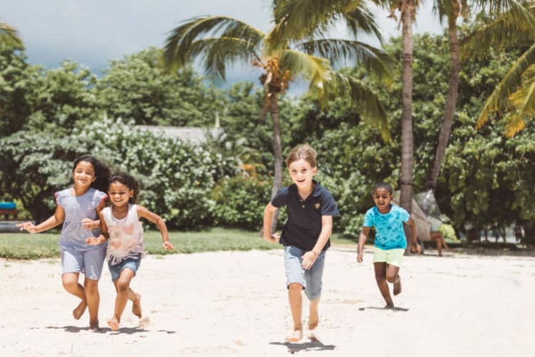 Kids on the beach playing